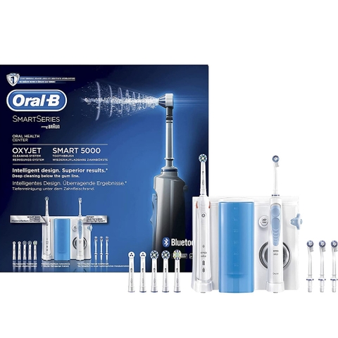 Máy tăm nước Oral B Oxyjet và Bàn chải đánh răng điện Oral B Smart 5000 kết nối Bluetooth