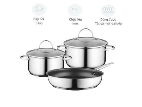 Bộ nồi inox Bosch HEZ9SE030 3 món