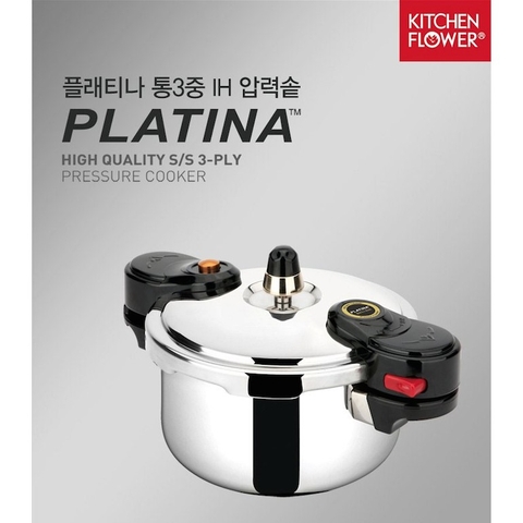 Nồi áp suất KITCHEN FLOWER PLATINA PLT 500, dung dích 5 lít nguyên khối