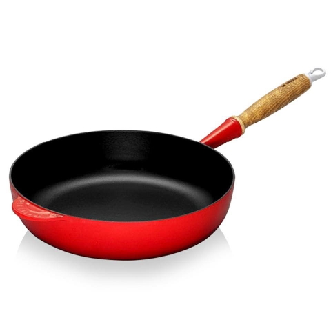Chảo gang cán gỗ LeCreuset Bratpfanne m. Holzgriff 26cm Kirsche (màu đỏ)