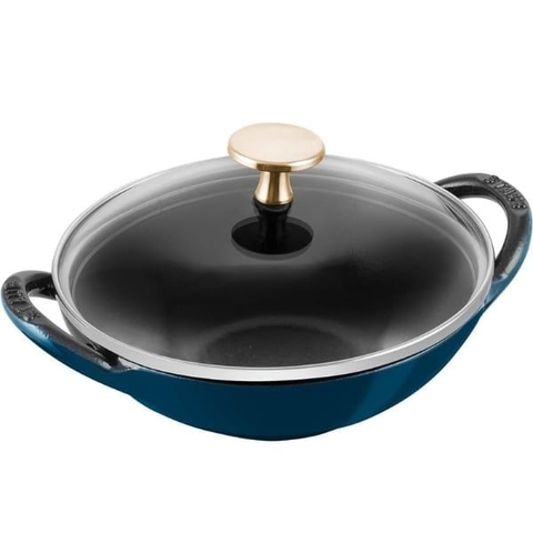Chảo gang Staub Wok Lamer 16cm 0.65L - Màu Xanh 13181737