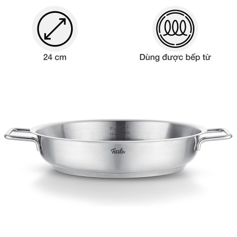 Chảo inox Fissler 086-384-24-100/0 Pure, 24cm