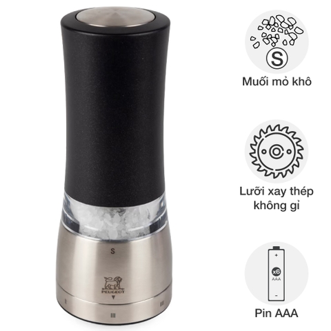 Cối xay muối chạy pin Peugeot 43186 Daman 16 cm