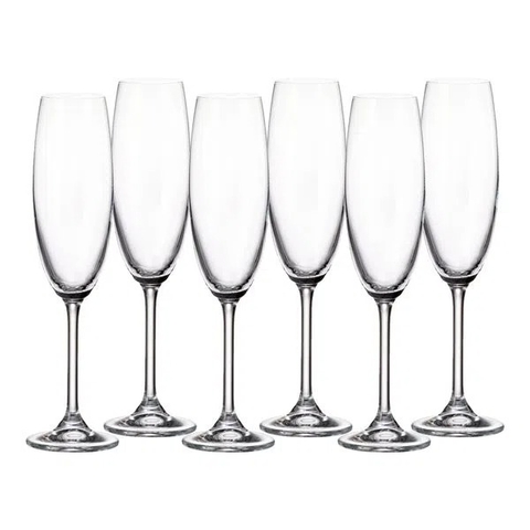 Set 6 Ly uống rượu vang trắng Bohemia Colibri 220 ml Champagne Flute 6pcs