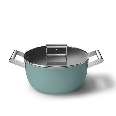 Nồi casserole SMEG CSF2412EGM 24cm màu xanh ngọc (vung kính)