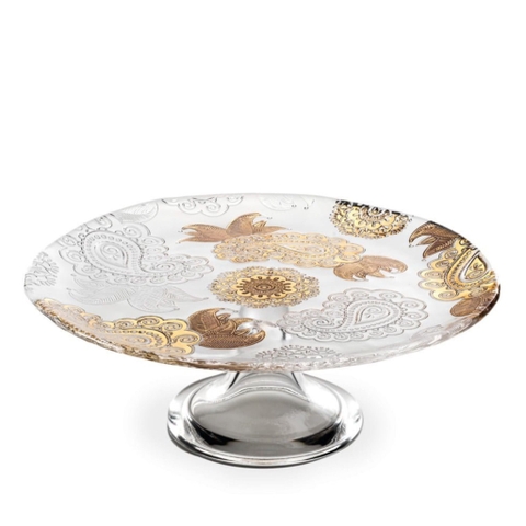 Đĩa chân đế IVV Pashmina Clear Gold 30cm