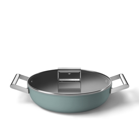 Nồi chảo SMEG DPF2812EGM màu xanh ngọc (vung kính)