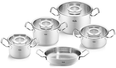 BỘ NỒI FISSLER PROFI COLLECTION 4 NỒI 1 CHẢO 2 QUAI NẮP KÍNH
