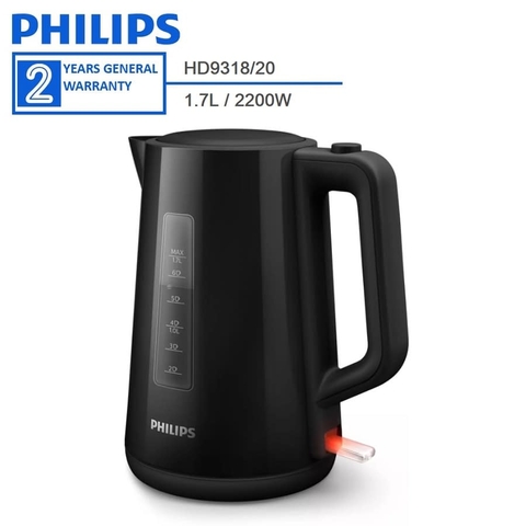 Ấm siêu tốc Philips HD9318/20 1.7L màu đen (nhựa)