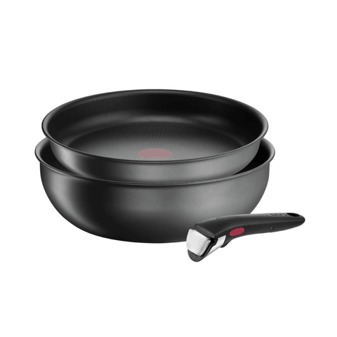 Set 2 chảo chống dính TEFAL 24 + 26cm Ingenio Daily Chef L7619022 cán rời màu đen
