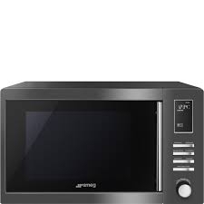 Lò vi sóng kiêm nướng Smeg MOE25B Microwave Oven 25L màu đen