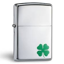 Bật lửa Zippo chính hãng 24007 cỏ 4 lá măn máy