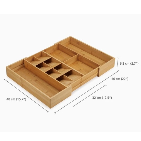 Bộ khay chia ngăn kéo để dao thìa dĩa Joseph Joseph 851696 DrawerStore™ Bamboo