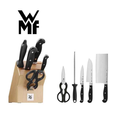 BỘ DAO KÉO WMF Messerblock bestückt 6-teilig Spitzenklasse Plus
