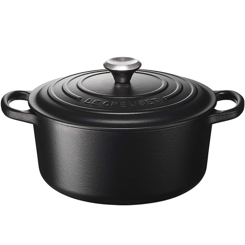Nồi Gang LeCreuset Bräter Rund Evo 24cm Schwarz Matt