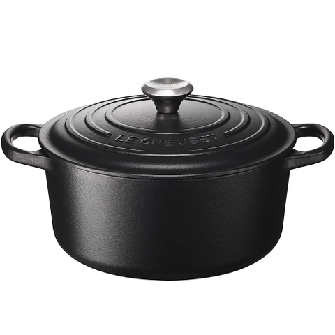 Nồi Gang LeCreuset Bräter Rund Evo 22cm Schwarz Matt