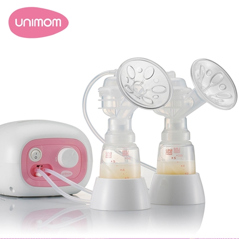 Máy hút sữa điện đôi Forte new Unimom có matxa Silicone UM880113