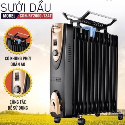 SƯỞI DẦU SAIKO 13 THANH CDN-RY2000-13AT CÔNG SUẤT 2000W