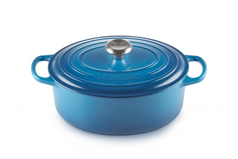 Nồi gang ovan LeCreuset Brater Oval Evo 31cm Blau Marseille màu xanh dương