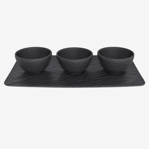 Set 3 bát nước chấm Villeroy & Boch kèm khay Manufacture