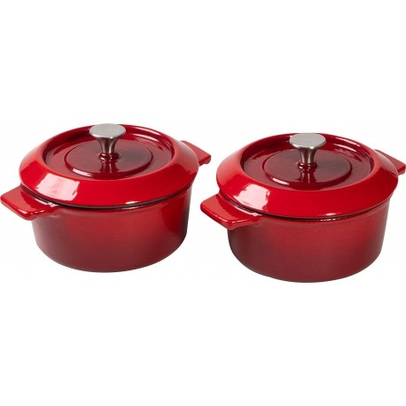 Set 2 Nồi tròn Woll Iron Casserole mini 10 cm Chili Red 2-er set màu đỏ