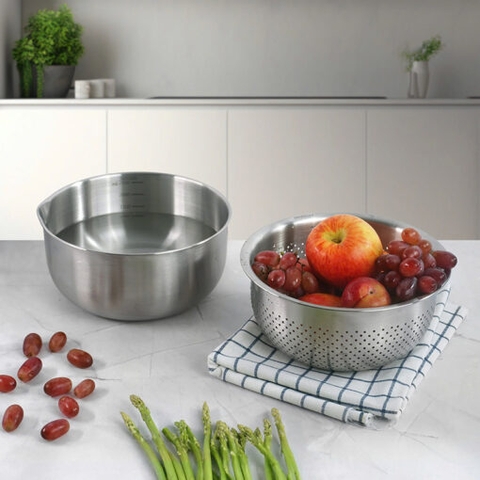 Set âu và rổ inox GKÖCH 2IN1 MYXED1718 (KT 20,5cm và 21cm)