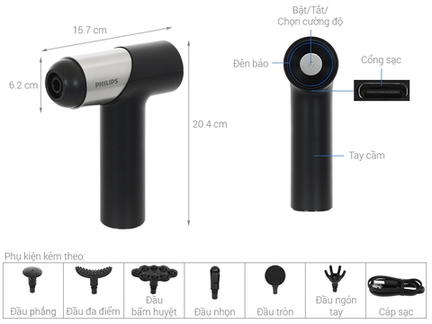 Súng massage cầm tay Philips PPM7323