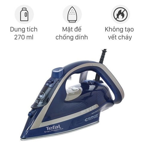 Bàn là hơi nước Tefal Protect Plus FV6872 2800W Màu xanh lam