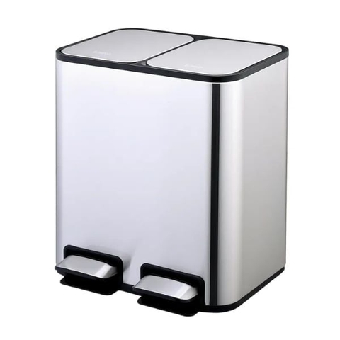 Thùng rác đạp chân đôi Elpheco ELPH7714 50L 2 ngăn 25L + 25L