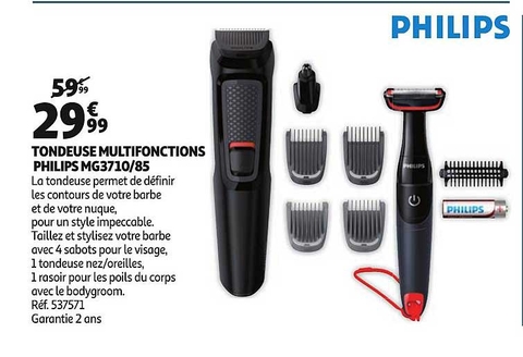 Máy cạo râu, Tông đơ, cắt lông mũi đa năng Philips MG3710/85