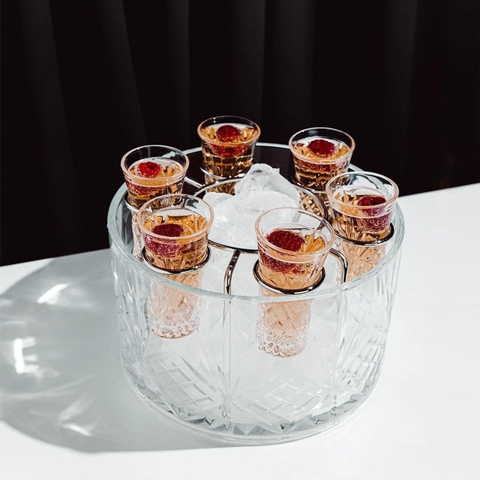 Bộ ly Vodka kèm âu ướp đá pha lê Killarney Crystal