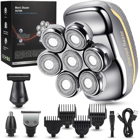 Máy Cạo Râu, Đầu Trọc, Hói Men's Shaver RQ 7900, Cắt Tóc, Đa Năng, 7D, Cạo Khô & Ướt