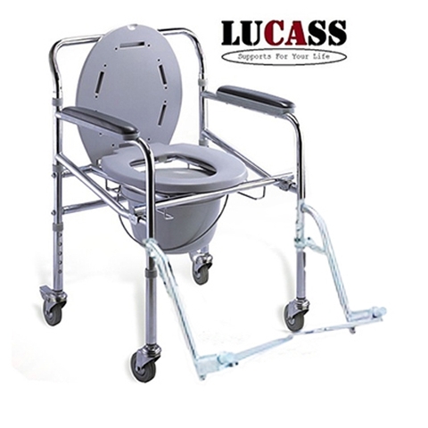 Ghế bô vệ sinh có bánh xe, để chân Lucass GX300