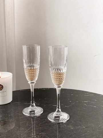 Set 2 Ly champagne Rogaska Diamond