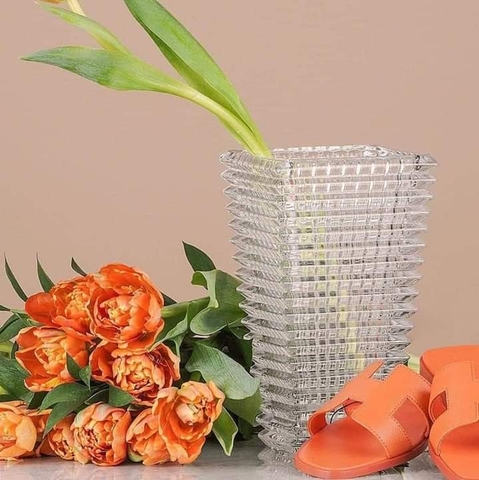 Lọ hoa pha lê Irris 22,5cm thiết kế kim cương