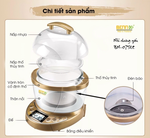 Nồi chưng yến Bennix BN07SLC dung tích 0.7L