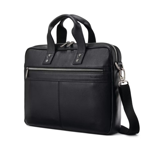 Cặp da thật Samsonite Slim Brief đen