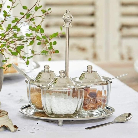 Sét đựng gia vị kèm khay Loberon xịn xò