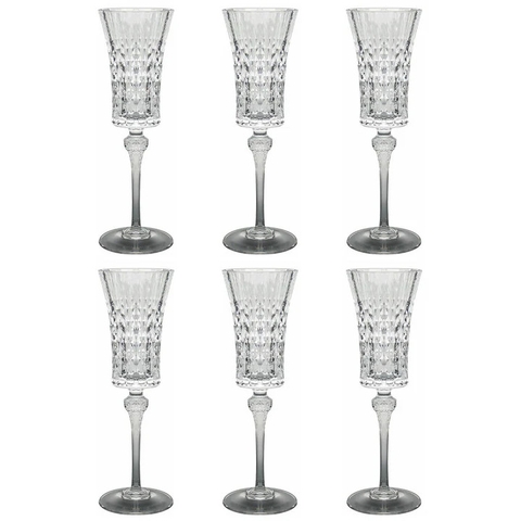 BỘ 6 LY CHAMPAGNE PHA LÊ PHÁP CRISTAL D'ARQUES LADY DIAMOND 150ML