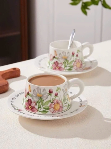 SET 2 TÁCH 2 ĐĨA,2 THÌA TRÀ CHIỀU  CAO CẤP UK