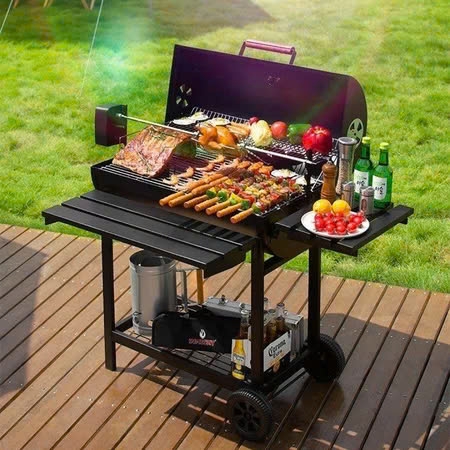 Bếp nướng than hoa LANDMANN BBQ05 - đen có mô tơ xoay