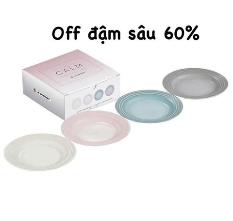 SET 4 ĐĨA PHẲNG LE CREUSET 22CM NEW