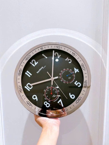 Đồng hồ treo tường Technoline viền kim loại 30cm - Hàng nội địa Đức