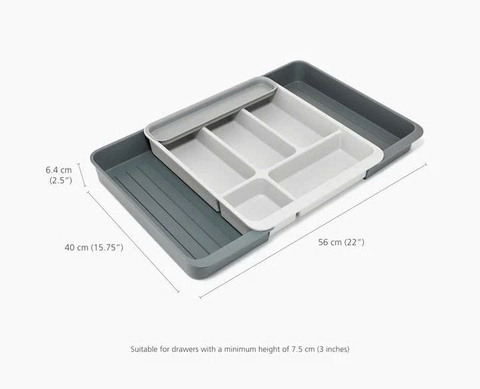 Bộ khay chia ngăn kéo để dao thìa dĩa Joseph Joseph 8500016 DrawerStore Grey