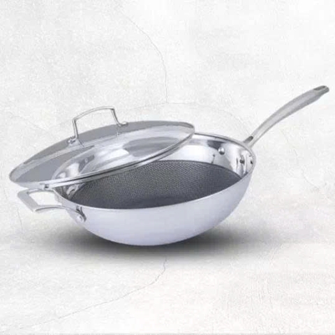 Chảo inox 5 lớp chống dính tổ ong Thụy Sĩ La gourmet Galactic 28cm lòng sâu – 370372