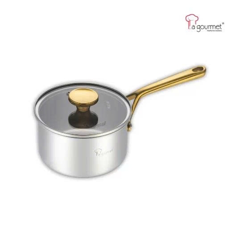 Quánh inox 304 3 lớp cán vàng La gourmet Aureon 16cm 1.7L – 436733