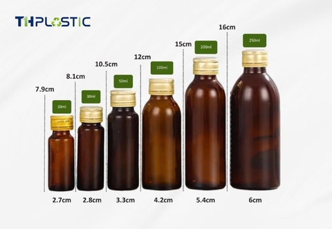 Địa chỉ cung cấp chai siro thủy tinh nâu đa dung tích