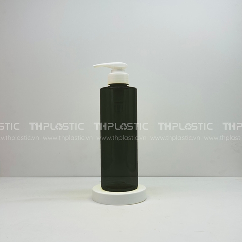 Chai nhựa pet đựng dầu gội dáng trụ trong suốt