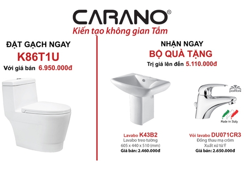 Nhanh tay đặt gạch toilet CARANO K86T1U giá siêu rẻ