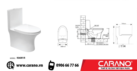 TOILET 1 KHỐI CARANO K06M1R - ĐỈNH CAO CÔNG NGHỆ VÀ THIẾT KẾ